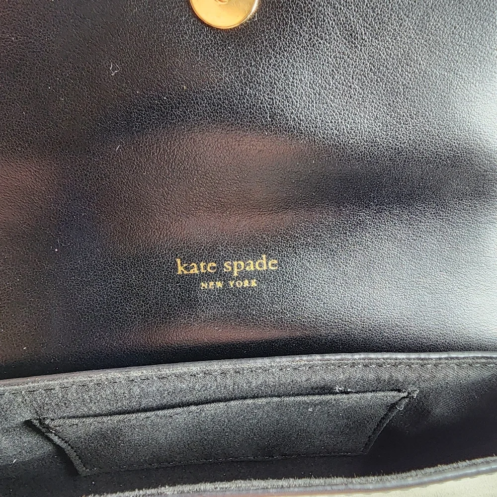 Kate Spade Adjustable Belt Bag Black Genuine Leather Bow Front Size S/M NEW